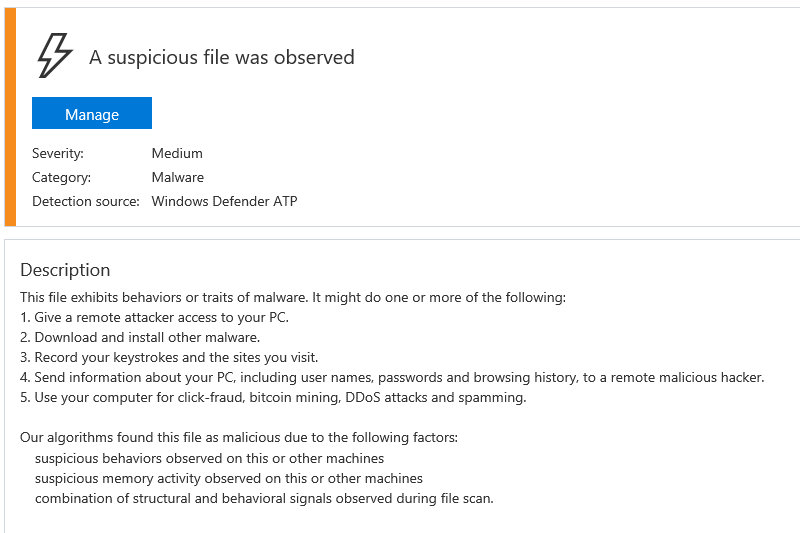 図 1. 機械学習アラートとコンテキスト情報