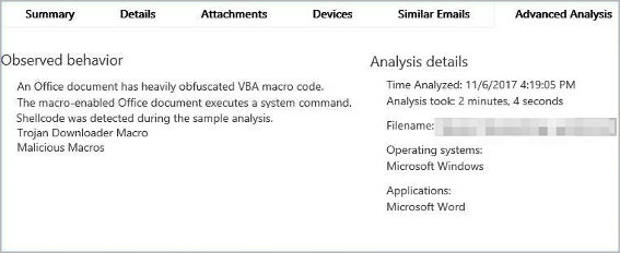 図 5. Office 365 ATP の検出例