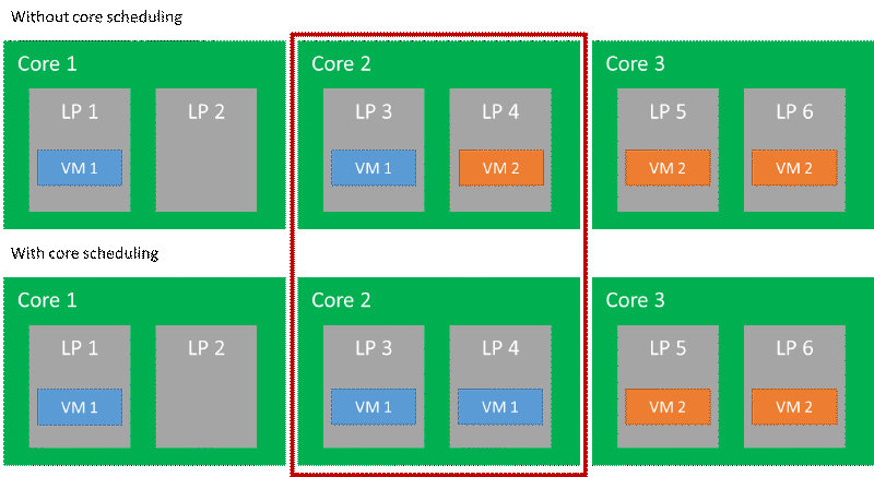 virtual processor with different VMs