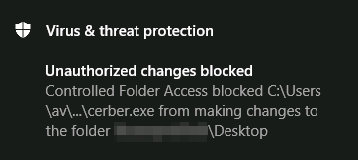 アクセスや変更の試みが確認された場合のユーザーへの通知例