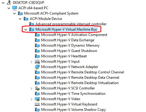 VMBus device in the Device Manager