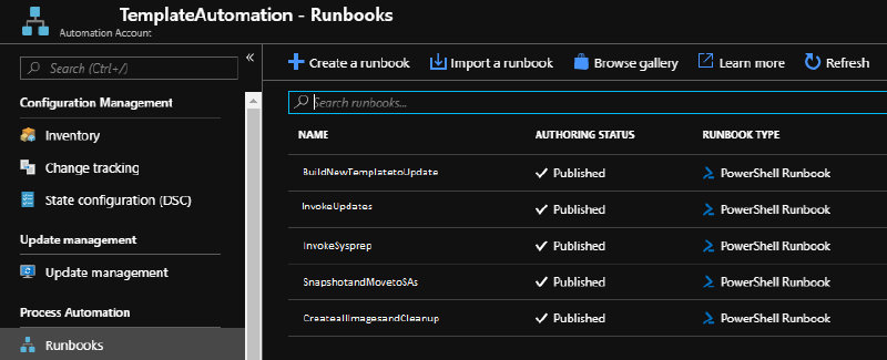 Template Automation Runbook step