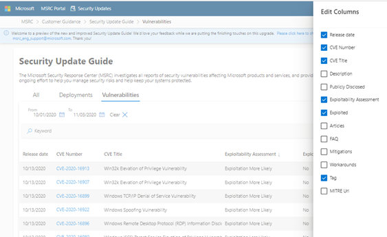 表示項目の選択