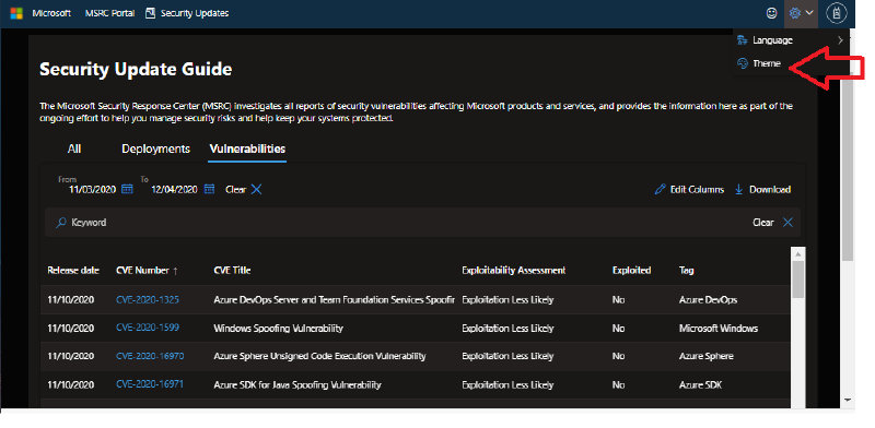 ダークモードの選択