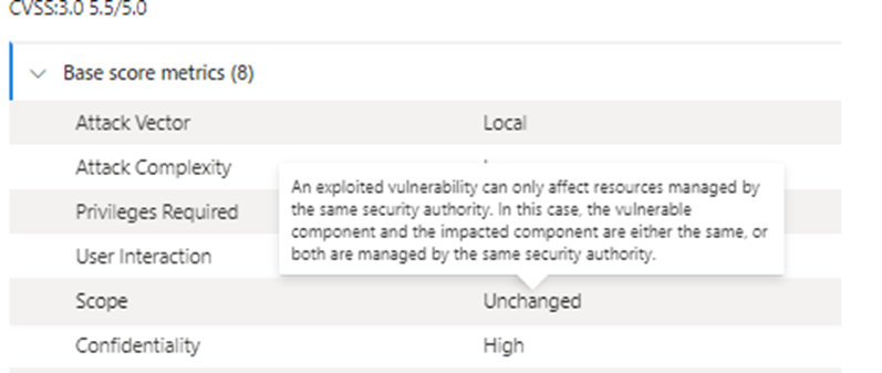 Hovering over elements in the score description for a definition of the element