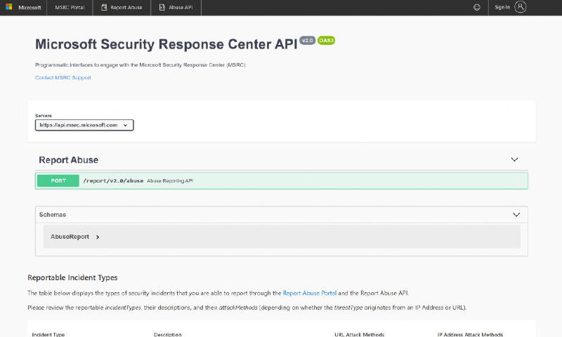 The new Developer Page the API spec, data schema, and Incident Type descriptions.