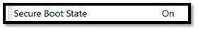 Secure Boot State is on