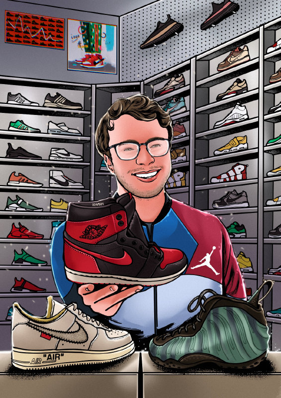 A person holding a pair of shoes Description automatically generated with medium confidence