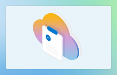 A cloud and a clipboard with a checklist.