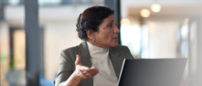 A person typing on a computer