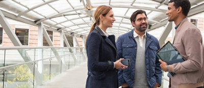 Two people standing in a tunnel