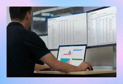 A person using a computer.