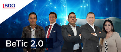 The team of digital leaders of BDO Colombia and, at the forefront, the name of the tool "BeTIC 2.0".