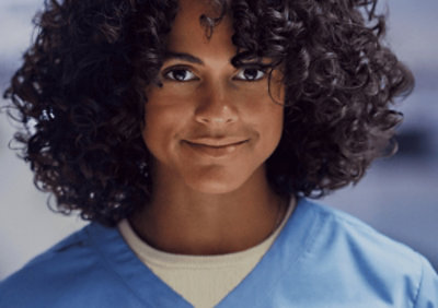 A close-up of a person's face.