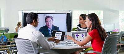 A group of people having a discussion.