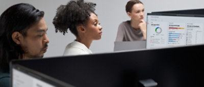 Three peoples are working in office