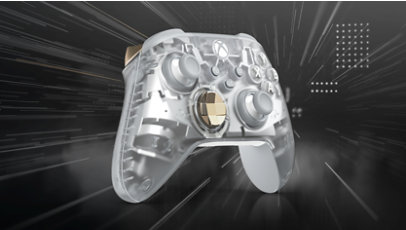 Front right angle of the Xbox Wireless Controller – Ghost Cipher Special Edition.