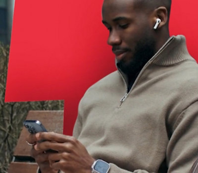 A person using a smartphone.