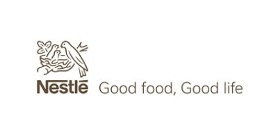 A logo featuring birds in a nest with the text Nestlé Good food, Good life.
