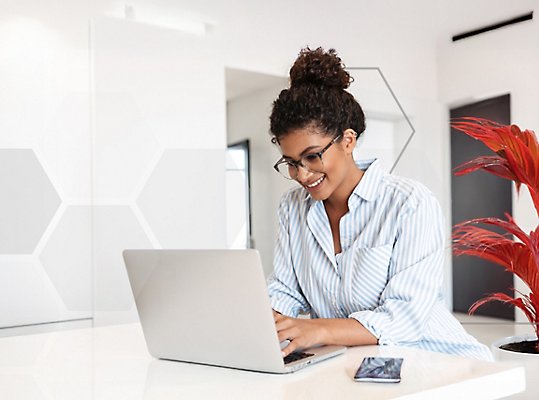 Woman working on computer