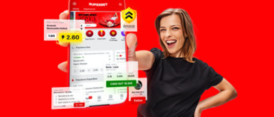Interfejs aplikacji Superbet na urządzenia mobilne