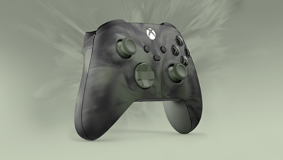 Bild mit Schrägansicht von vorne – Xbox Wireless Controller – Nocturnal Vapor Special Edition.
