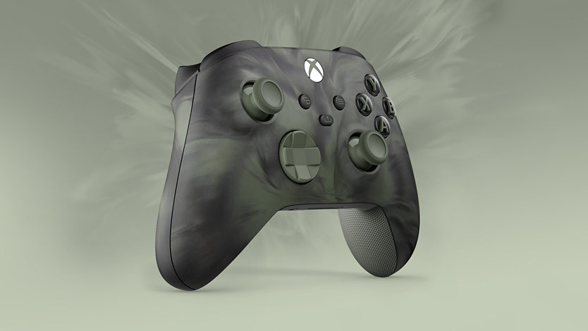 Front left angle of the Xbox Wireless Controller – Nocturnal Vapor Special Edition. 