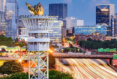 A building with many windows.