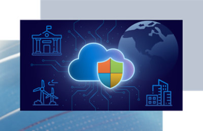 A blue card featuring a blue cloud and a shield icon.