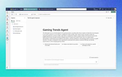 The screen displays the agent's page with relevant information and options for user interaction.