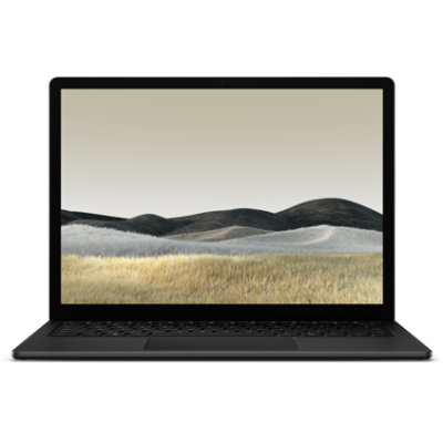 Surface Laptop 3 in Schwarz: Vorderansicht.