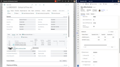 顯示兩個不同畫面的螢幕擷取畫面。