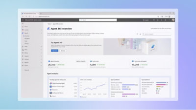 A laptop computer with Agent 365 overview showing on-screen