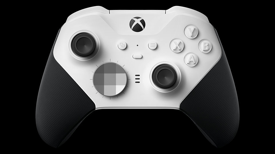 Front view of the Xbox Elite Wireless Controller Series 2 – Core (White)