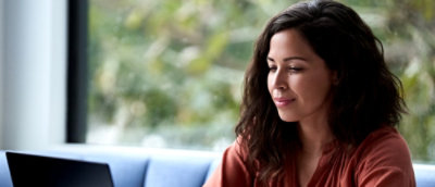 A woman with brown hair.