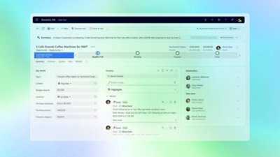 Dynamics 365 sales opportunity dashboard with deal details and timeline.