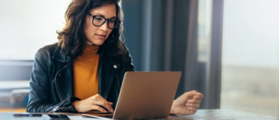 Person working on laptop