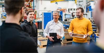 group of people discus with smiling face