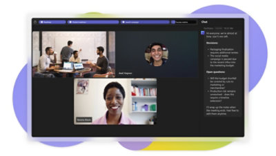 Screen showing a Teams Meeting with Facilitator in the side bar