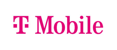 A close-up of a logo with a white T on a pink background.
