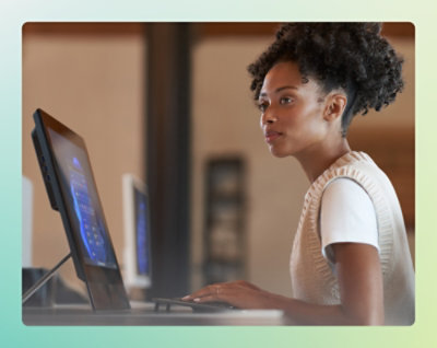 A person using a computer.