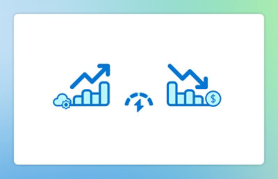 Icon representing data trends-one showing an upward graph another downward graph