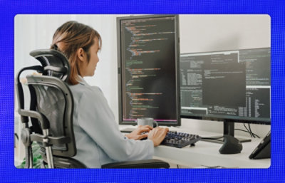 Women working on the laptop 