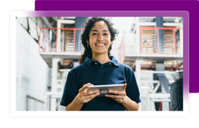 A person holding a tablet