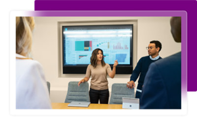 A group of people in a meeting.