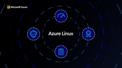 Azure Linux with security, performance, quality, and management icons