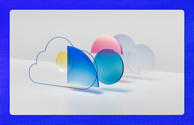 Abstract cloud with geometric shapes