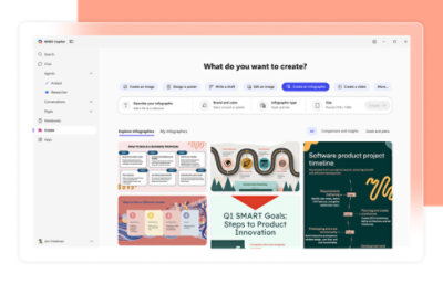 A screenshot of Create to craft AI-powered images, posters, banners, and videos.