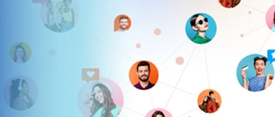 A group of people in circles.