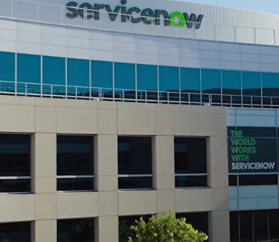 Image of a building with servicenow logo